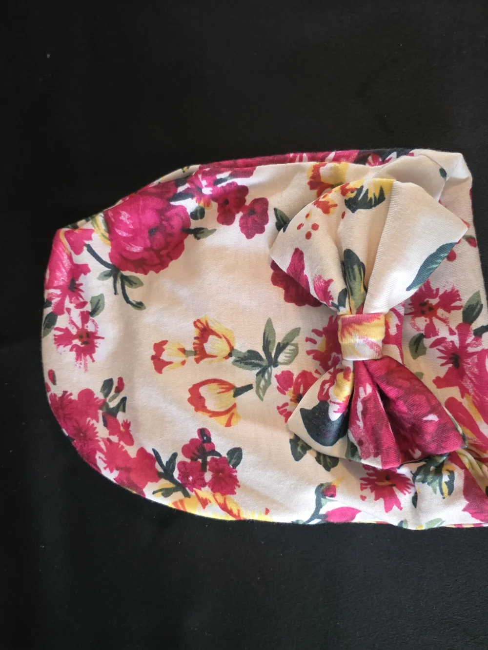 Floral Bow Headwrap for Women - Pink & White